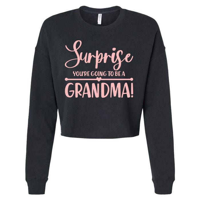 Surprise You're Going to Be A Grandma! Cropped Pullover Crew