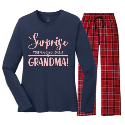 Surprise You're Going to Be A Grandma! Women's Long Sleeve Flannel Pajama Set 