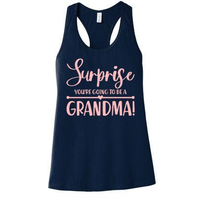 Surprise You're Going to Be A Grandma! Women's Racerback Tank