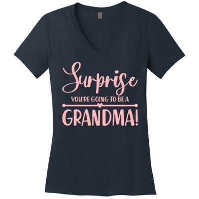 Surprise You're Going to Be A Grandma! Women's V-Neck T-Shirt