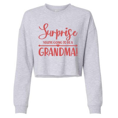 Surprise You're Going to Be A Grandma! Cropped Pullover Crew