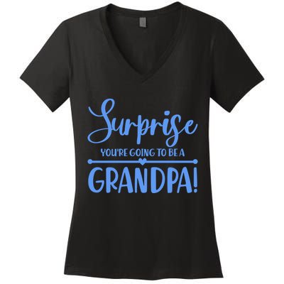Surprise You're Going To Be A Grandpa! Women's V-Neck T-Shirt