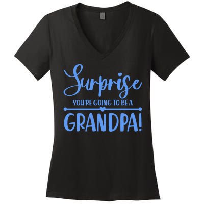 Surprise You're Going To Be A Grandpa! Women's V-Neck T-Shirt