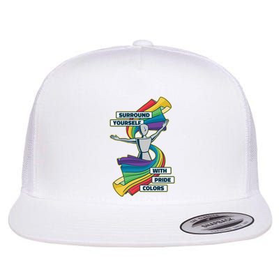 Surround Yourself With Pride Colors  Flat Bill Trucker Hat