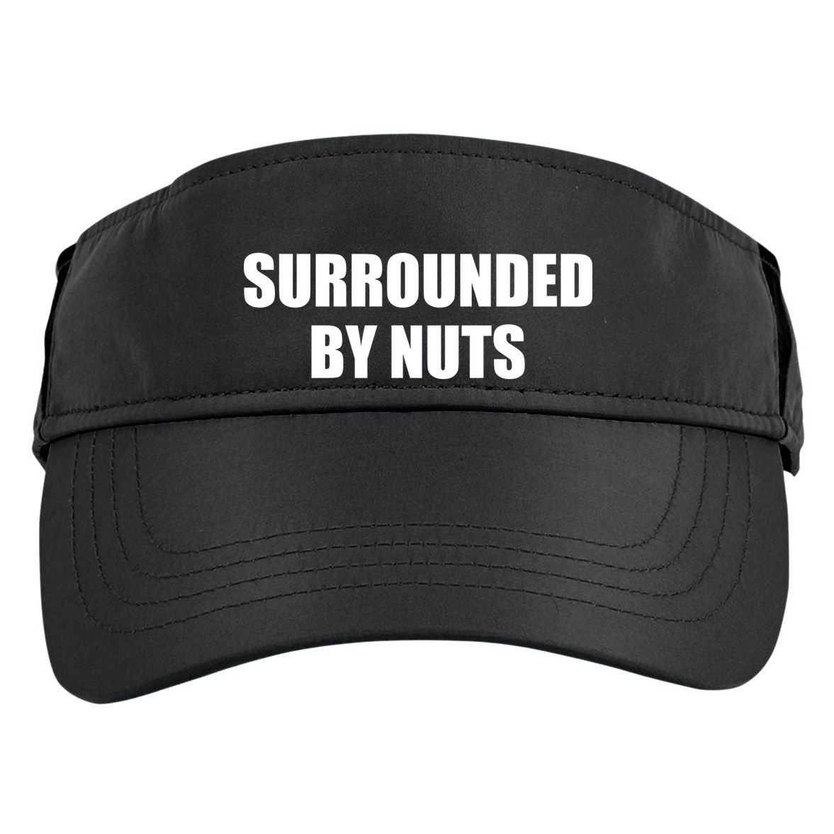 Surrounded By Nuts Rude Funny Text Adult Drive Performance Visor