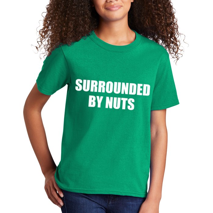 Surrounded By Nuts Rude Funny Text Kids T-Shirt