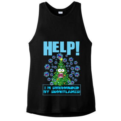Surrounded By Snowflakes Ladies PosiCharge Tri-Blend Wicking Tank
