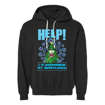 Surrounded By Snowflakes Garment-Dyed Fleece Hoodie