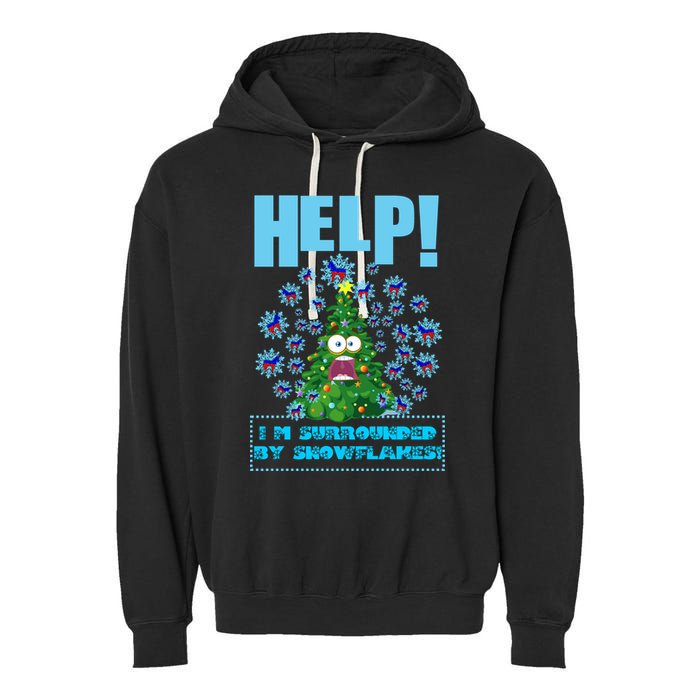 Surrounded By Snowflakes Garment-Dyed Fleece Hoodie