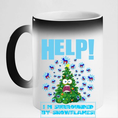 Surrounded By Snowflakes 11oz Black Color Changing Mug