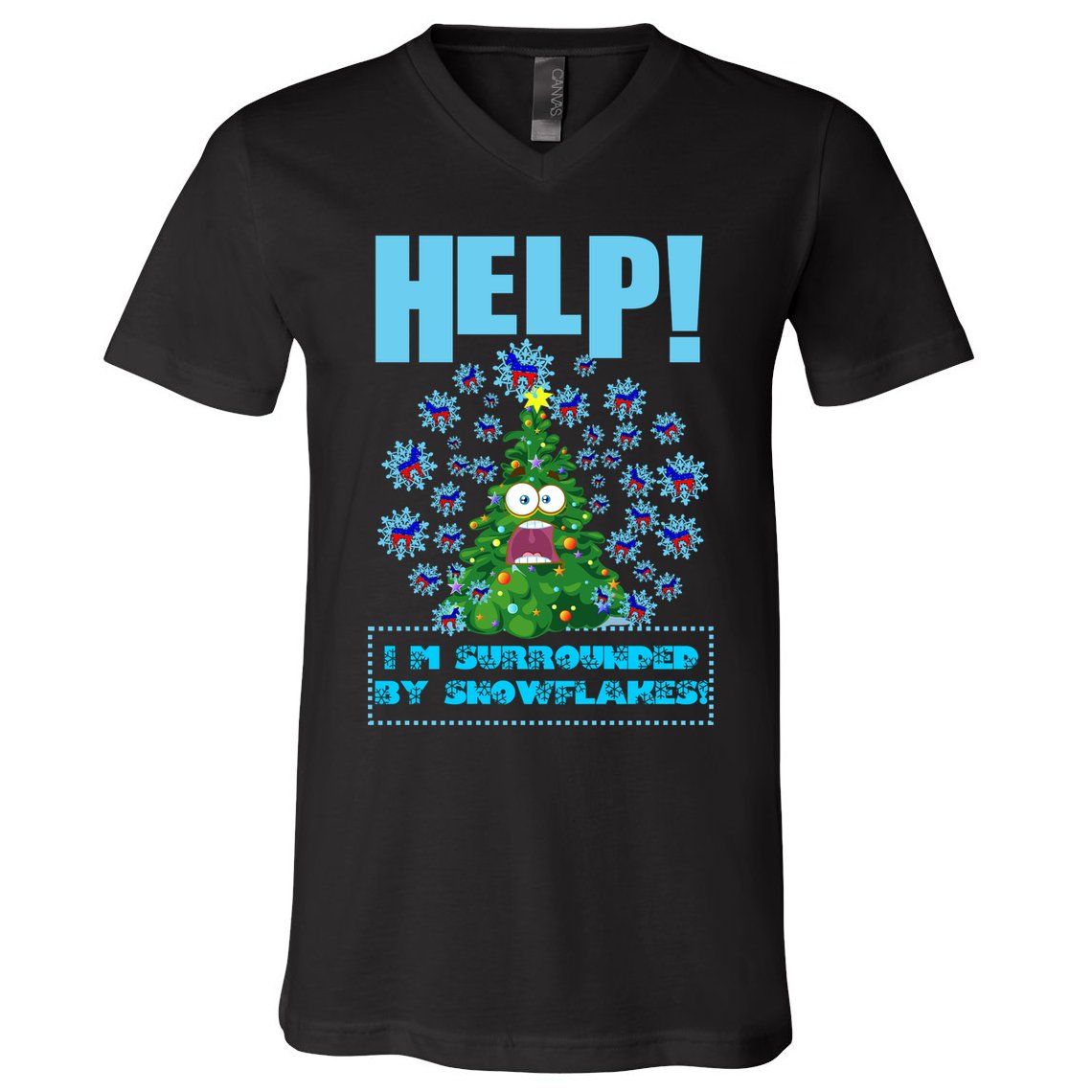 Surrounded By Snowflakes V-Neck T-Shirt