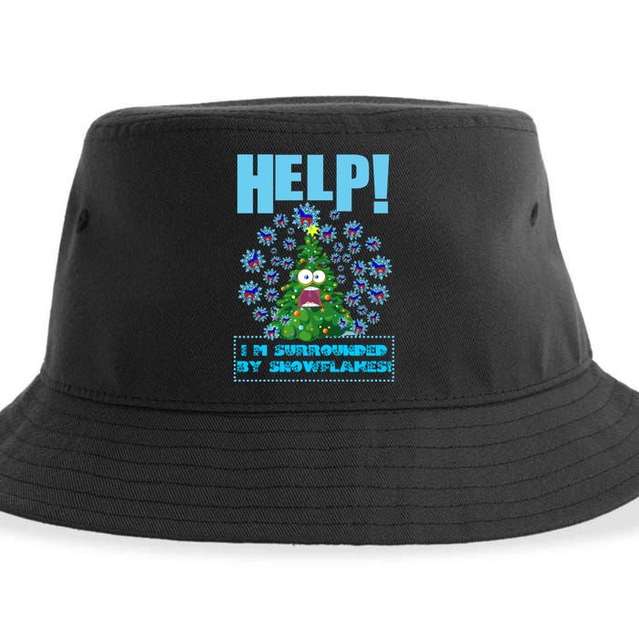 Surrounded By Snowflakes Sustainable Bucket Hat