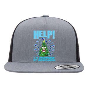 Surrounded By Snowflakes Flat Bill Trucker Hat