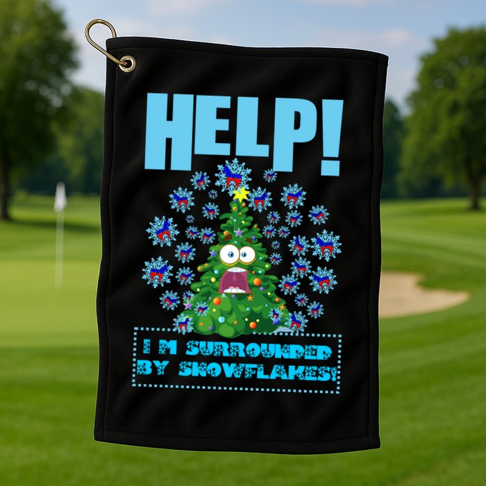 Surrounded By Snowflakes Golf Towel