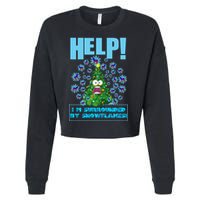 Surrounded By Snowflakes Cropped Pullover Crew