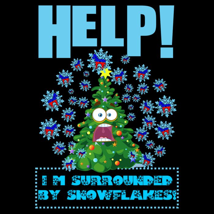 Surrounded By Snowflakes Cropped Pullover Crew
