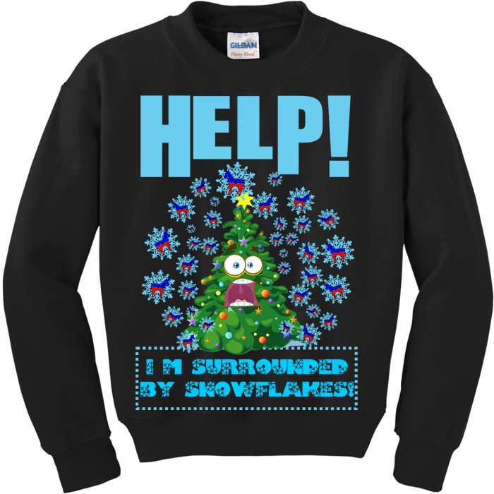 Surrounded By Snowflakes Kids Sweatshirt