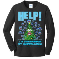 Surrounded By Snowflakes Kids Long Sleeve Shirt