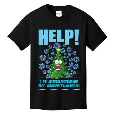 Surrounded By Snowflakes Kids T-Shirt