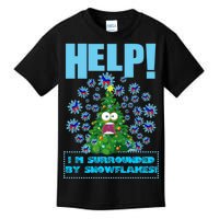 Surrounded By Snowflakes Kids T-Shirt