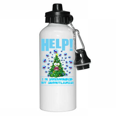 Surrounded By Snowflakes Aluminum Water Bottle