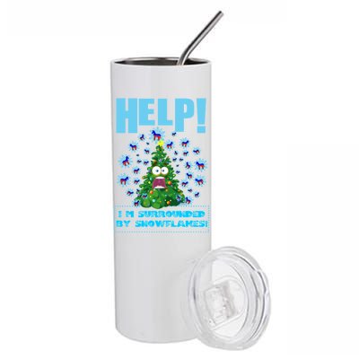 Surrounded By Snowflakes Stainless Steel Tumbler