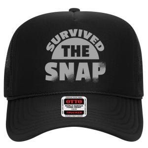 Survived The Snap High Crown Mesh Back Trucker Hat