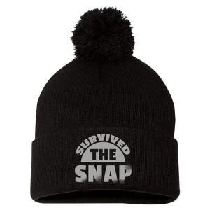 Survived The Snap Pom Pom 12in Knit Beanie