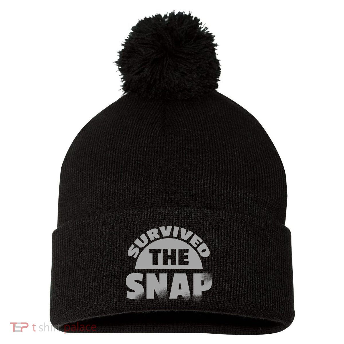 Survived The Snap Pom Pom 12in Knit Beanie