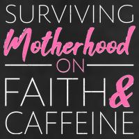 Surviving Motherhood on Faith and Caffeine 7 Panel Mesh Trucker Snapback Hat