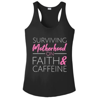 Surviving Motherhood on Faith and Caffeine Ladies PosiCharge Competitor Racerback Tank