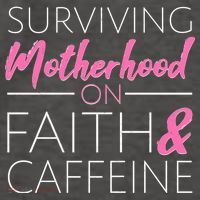 Surviving Motherhood on Faith and Caffeine Vector Backpack
