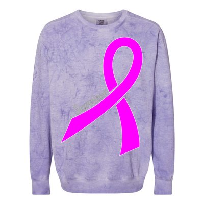 Survivor Breast Cancer Ribbon Colorblast Crewneck Sweatshirt