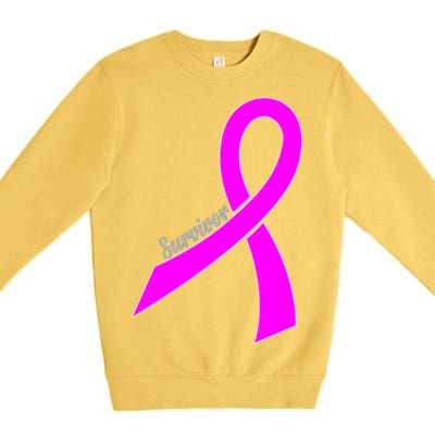 Survivor Breast Cancer Ribbon Premium Crewneck Sweatshirt