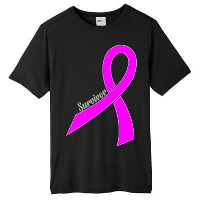 Survivor Breast Cancer Ribbon Tall Fusion ChromaSoft Performance T-Shirt