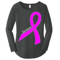 Survivor Breast Cancer Ribbon Women's Perfect Tri Tunic Long Sleeve Shirt