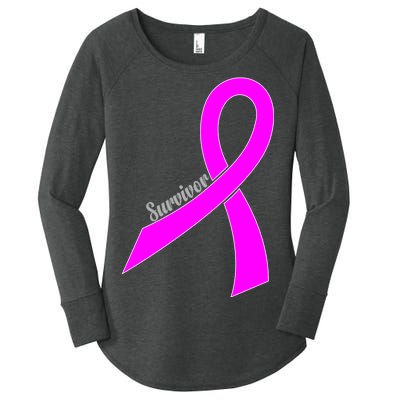 Survivor Breast Cancer Ribbon Women's Perfect Tri Tunic Long Sleeve Shirt