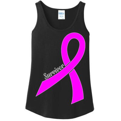 Survivor Breast Cancer Ribbon Ladies Essential Tank