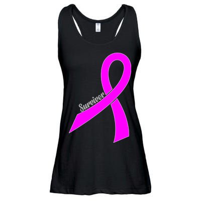 Survivor Breast Cancer Ribbon Ladies Essential Flowy Tank