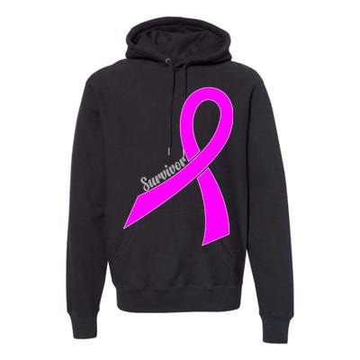 Survivor Breast Cancer Ribbon Premium Hoodie