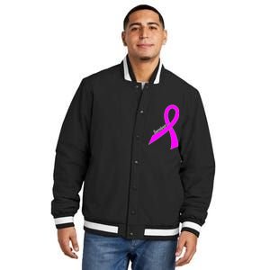 Survivor Breast Cancer Ribbon Insulated Varsity Jacket