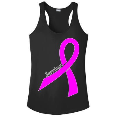 Survivor Breast Cancer Ribbon Ladies PosiCharge Competitor Racerback Tank