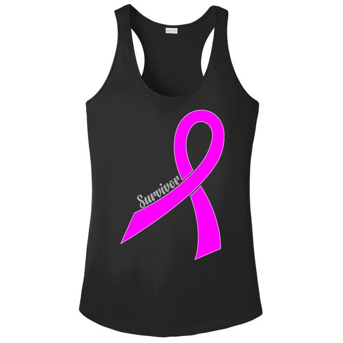 Survivor Breast Cancer Ribbon Ladies PosiCharge Competitor Racerback Tank