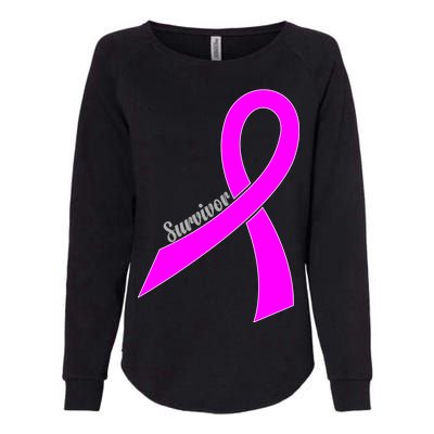 Survivor Breast Cancer Ribbon Womens California Wash Sweatshirt