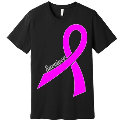 Survivor Breast Cancer Ribbon Premium T-Shirt