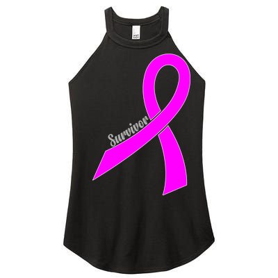 Survivor Breast Cancer Ribbon Women's Perfect Tri Rocker Tank