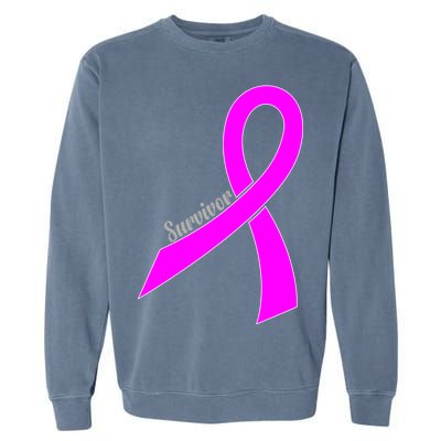 Survivor Breast Cancer Ribbon Garment-Dyed Sweatshirt