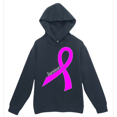 Survivor Breast Cancer Ribbon Urban Pullover Hoodie