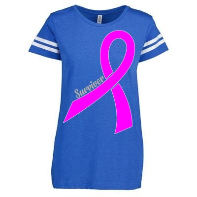 Survivor Breast Cancer Ribbon Enza Ladies Jersey Football T-Shirt