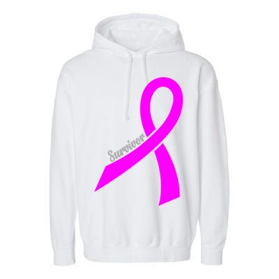 Survivor Breast Cancer Ribbon Garment-Dyed Fleece Hoodie